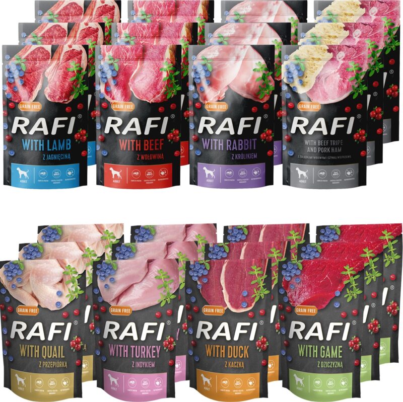 Karma mokra dla psa RAFI DOLINA NOTECI 24x500g MIX SMAKÓW