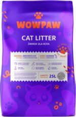 Żwirek dla kota bentonitowy zbrylający naturalny bezpyłowy LAWENDOWY 25L