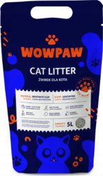 Żwirek dla kota bentonitowy zbrylający neutralny bezpyłowy BEZZAPACHOWY 5L