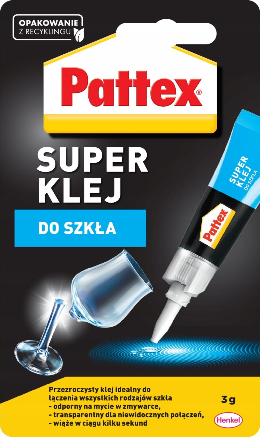 Klej błyskawicznydo szkła w płynie Pattex 3g